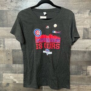 New Gray Shirt Sleeve Cubs 2015 “the Post Season is Ours” T-Shirt